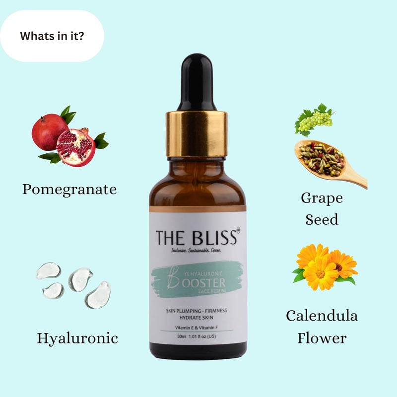 The Bliss The Bliss 1 Hyaluronic Serum Plantbased for Intense Hyration Glowing Skin Fine lines Daily Hydrating Face Serum for Women Men with Dry Normal Oily Skin 30ml  - Image 4