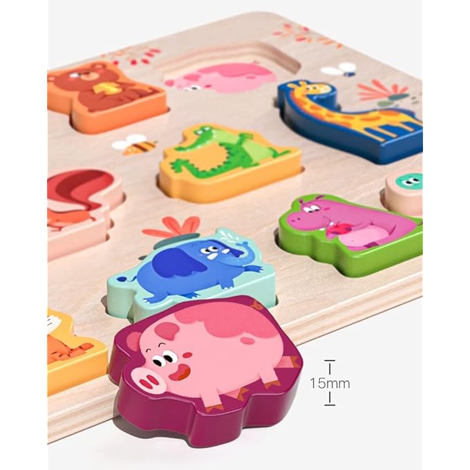 MONTESSORI TOYS FOR 1-3 YEARS OLD BOYS GIRLS TODDLERS, WOODEN SORTING WOODEN BOARD JIGSAW PUZZLE GAME EDUCATIONAL TOY VEGETABLE RECOGNITION STACKER SHAPE SORTER, LEARNING PUZZLES GIFT (VEGETABLE) - Image 3