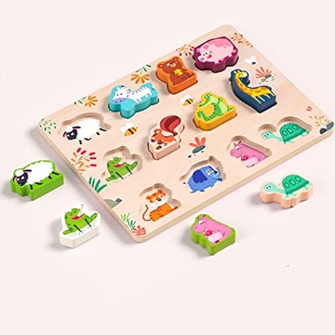 MONTESSORI TOYS FOR 1-3 YEARS OLD BOYS GIRLS TODDLERS, WOODEN SORTING WOODEN BOARD JIGSAW PUZZLE GAME EDUCATIONAL TOY VEGETABLE RECOGNITION STACKER SHAPE SORTER, LEARNING PUZZLES GIFT (VEGETABLE) - Image 5