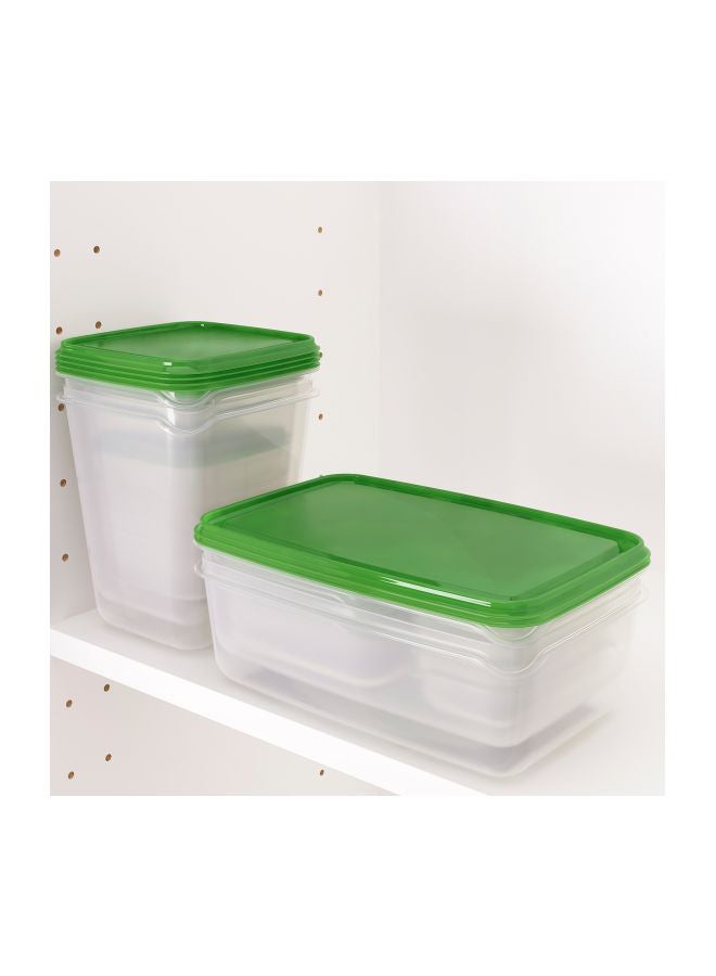 Pruta Plastic Food Containers Set of 17 with Lids Clear and Green Durable Storage Boxes for Kitchen Pantry Organization Everyday Use - Image 2