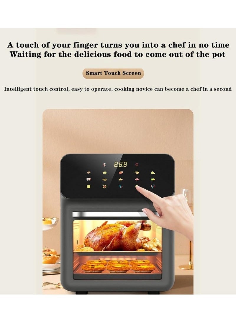 دينكس مقلاة هوائية كبيرة سعة 12 لترًا مع نافذة عرض كبيرة وشاشة لمس ذكية بقوة 1350 وات، فرن كهربائي متعدد الوظائف، مقلاة هوائية خالية من الزيت - Image 5