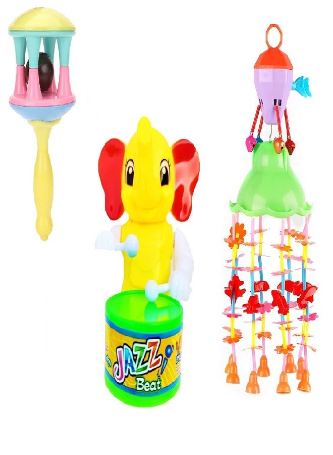 SHANVI Toys Merry go Round for Infants no.11, Attachable to Cradle or Window, Soothing Music and Various Shapes for Developing Imagination and Thinking (JHO-ELE-3 Cut rettel Toys-03) - Image 1