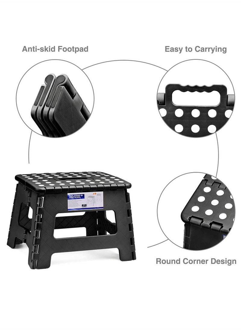 Generic - Lightweight Folding Step Stool Sturdy Design Easy Open Ideal for Kitchen Bathroom Bedroom Suitable for All Ages Black - Image 1