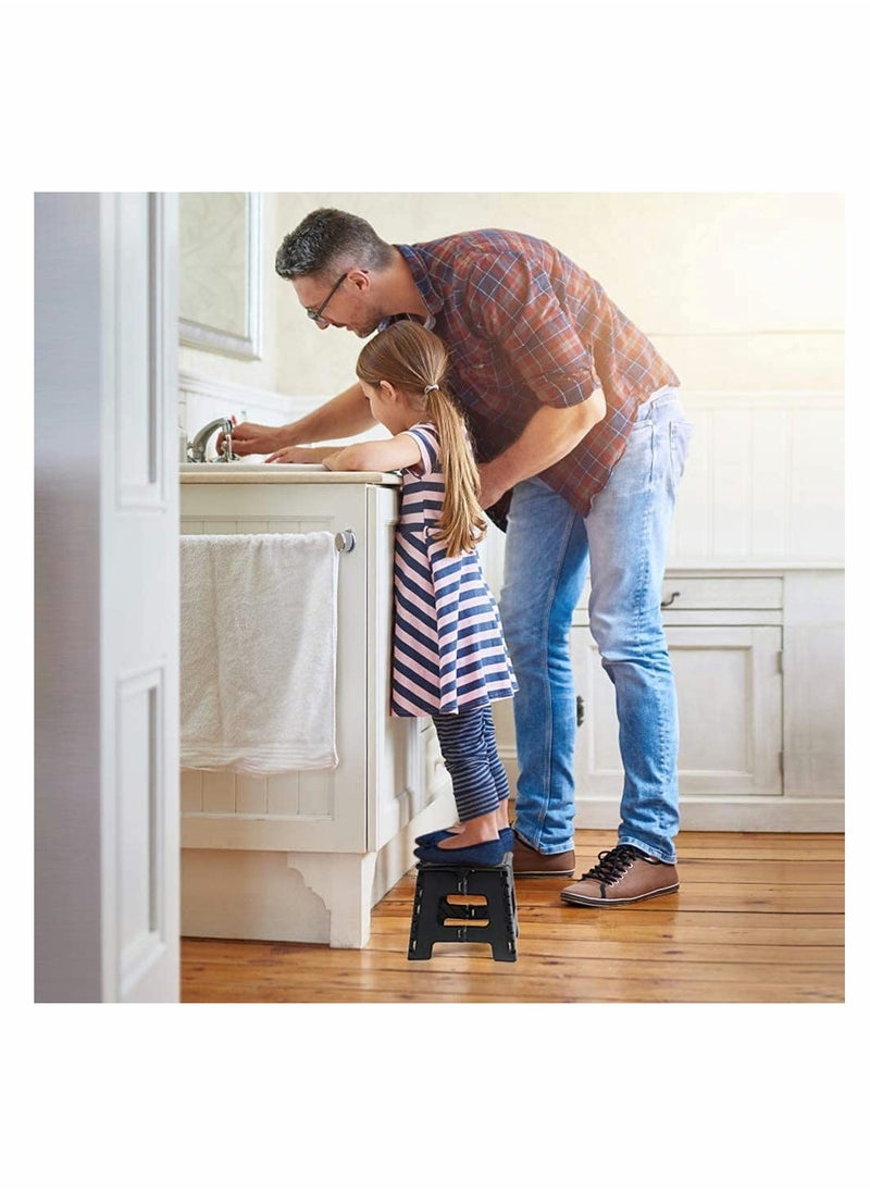Generic - Lightweight Folding Step Stool Sturdy Design Easy Open Ideal for Kitchen Bathroom Bedroom Suitable for All Ages Black - Image 1