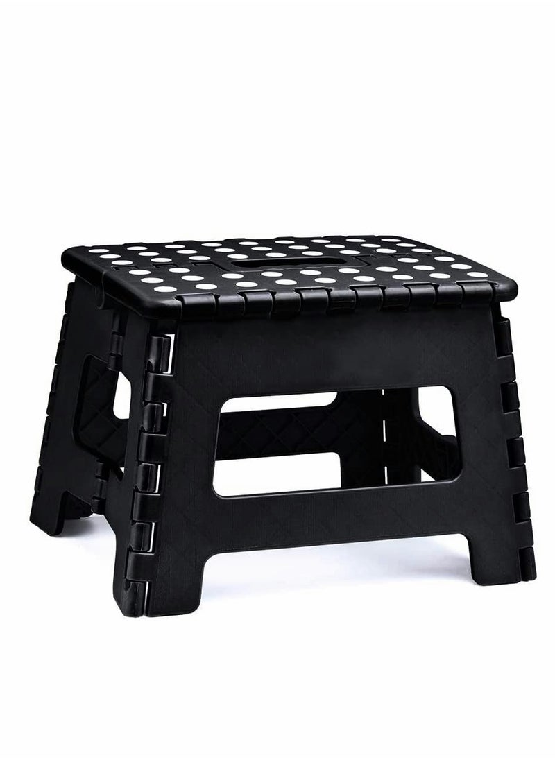 Generic - Lightweight Folding Step Stool Sturdy Design Easy Open Ideal for Kitchen Bathroom Bedroom Suitable for All Ages Black - Image 1