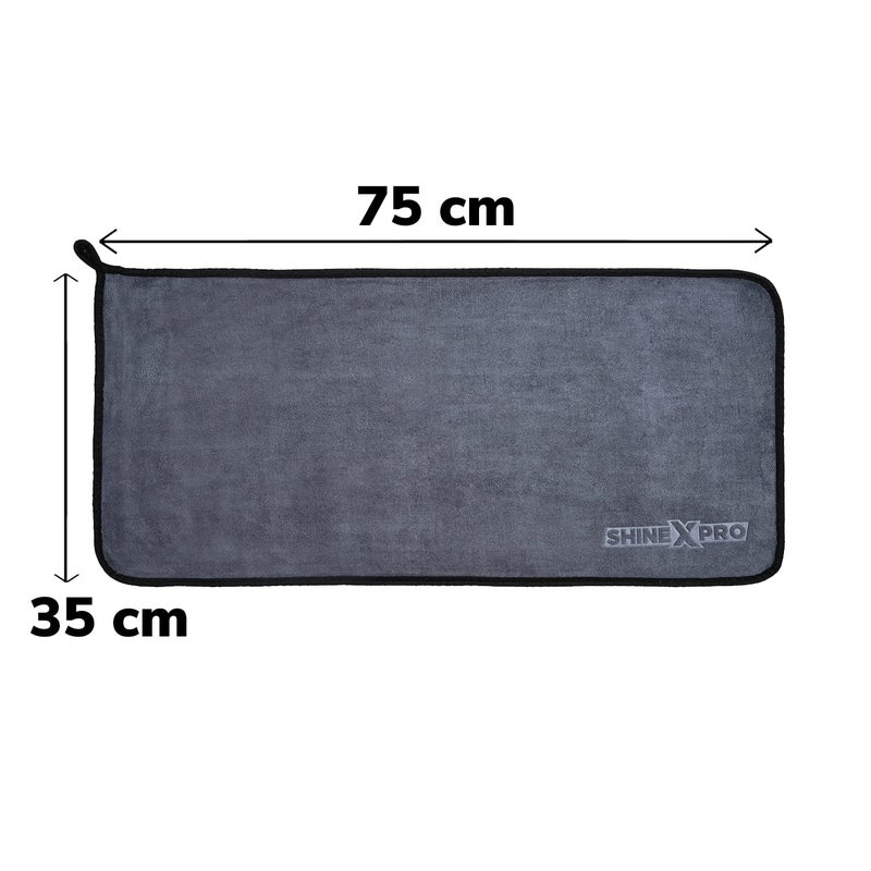 ShineXPro Microfiber Car Cleaning Cloth - OG Soft 500 GSM Extra Large (35x75 CM) Microfiber Cloth for Car and Bike - Suede Edging for Scratchless Drying and Detailing (Pack of 4, Grey) - Image 4