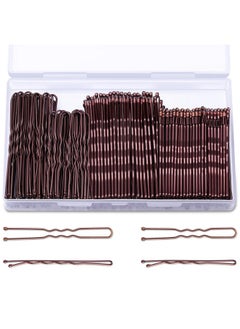 TsMADDTs TsMADDTs 200PCS Bobby Pins Brown Hair Pins U Shaped Hair Pins for Buns Women Girls with Storage Box, 2.4Inch 2Inch  - Image 1