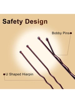 TsMADDTs TsMADDTs 200PCS Bobby Pins Brown Hair Pins U Shaped Hair Pins for Buns Women Girls with Storage Box, 2.4Inch 2Inch  - Image 4