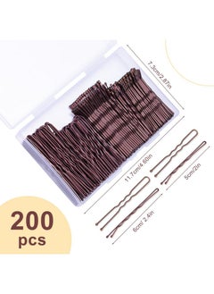 TsMADDTs TsMADDTs 200PCS Bobby Pins Brown Hair Pins U Shaped Hair Pins for Buns Women Girls with Storage Box, 2.4Inch 2Inch  - Image 2