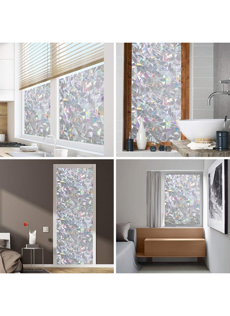 WPCTEV WPCTEV 3D Window Film No Glue Privacy for Glass Sticker Static Cling Heat Control Anti UV Non-Adhesive Decorative Crescent 17.7 Inch x 6.5 Feet  - Image 3