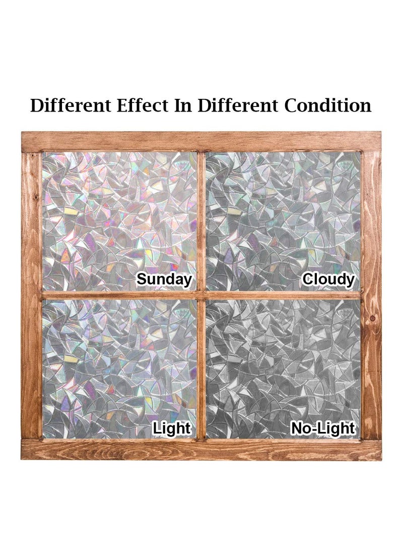 WPCTEV WPCTEV 3D Window Film No Glue Privacy for Glass Sticker Static Cling Heat Control Anti UV Non-Adhesive Decorative Crescent 17.7 Inch x 6.5 Feet  - Image 4