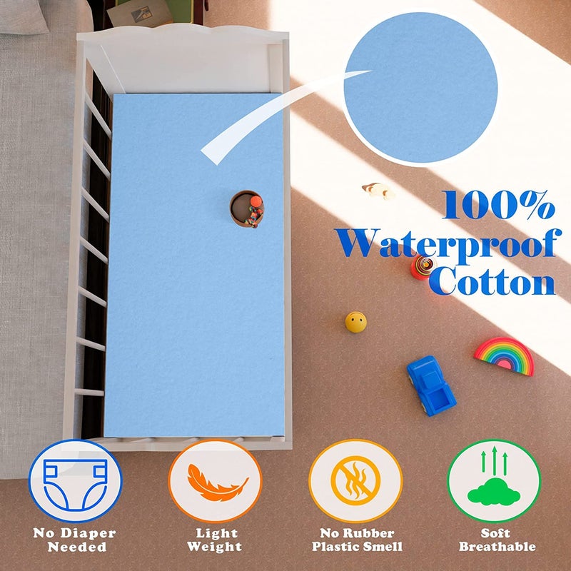 Mopak Decor Baby Dry Sheet/Urine Sheet/Diaper Free Sleeping Mats/Mattress Protector/Bed Protector Adult Sheet- Medium Size/Sky Blue (Pack of 2), 28 INCH X 40 INCH - Image 4