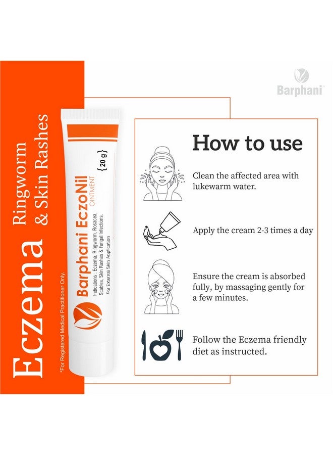 Barphani EczoNil Ointment 80g-Natural Herbal Eczema Cream For Baby Skin & All Skin Types Best Eczema Cream For Skin Eczema Itching Rashes Ringworm Toe Nail (20gx4) - Image 4