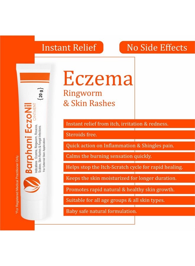 Barphani EczoNil Ointment 80g-Natural Herbal Eczema Cream For Baby Skin & All Skin Types Best Eczema Cream For Skin Eczema Itching Rashes Ringworm Toe Nail (20gx4) - Image 2