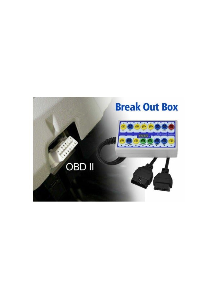 Automobile Protocol Detector, OBD2 Breakout Box, OBDII Multifunctional OBD Pin Connection Detector, Breakout Box for Car & Trucks