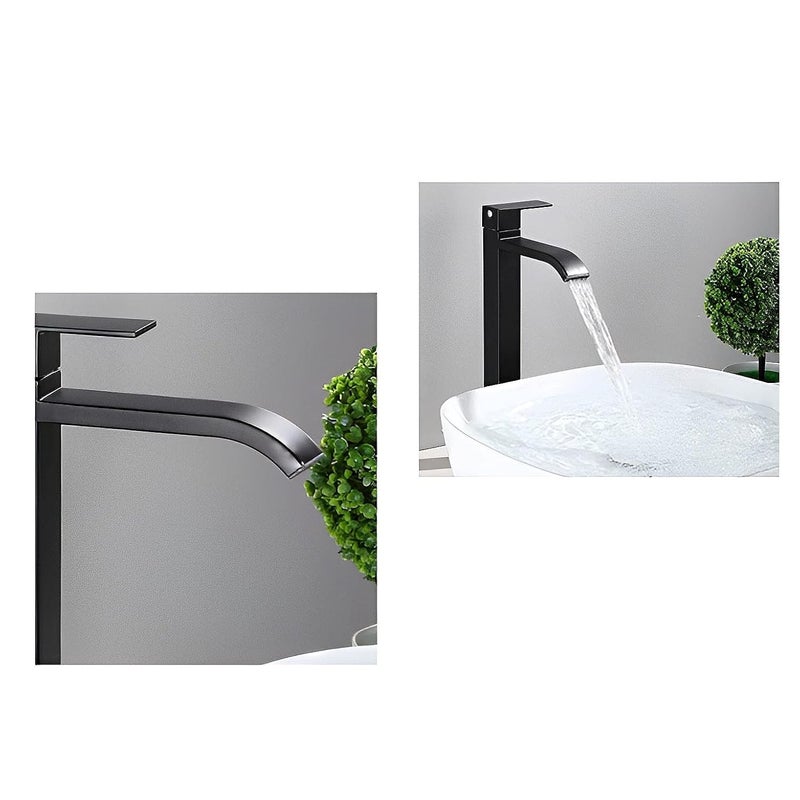 Carnival Ss-304 Extended Tall Body Basin Pillar Tap(12 Inches) For Bathroom,Washbasin (Black) - Stainless Steel, Painted - Image 4