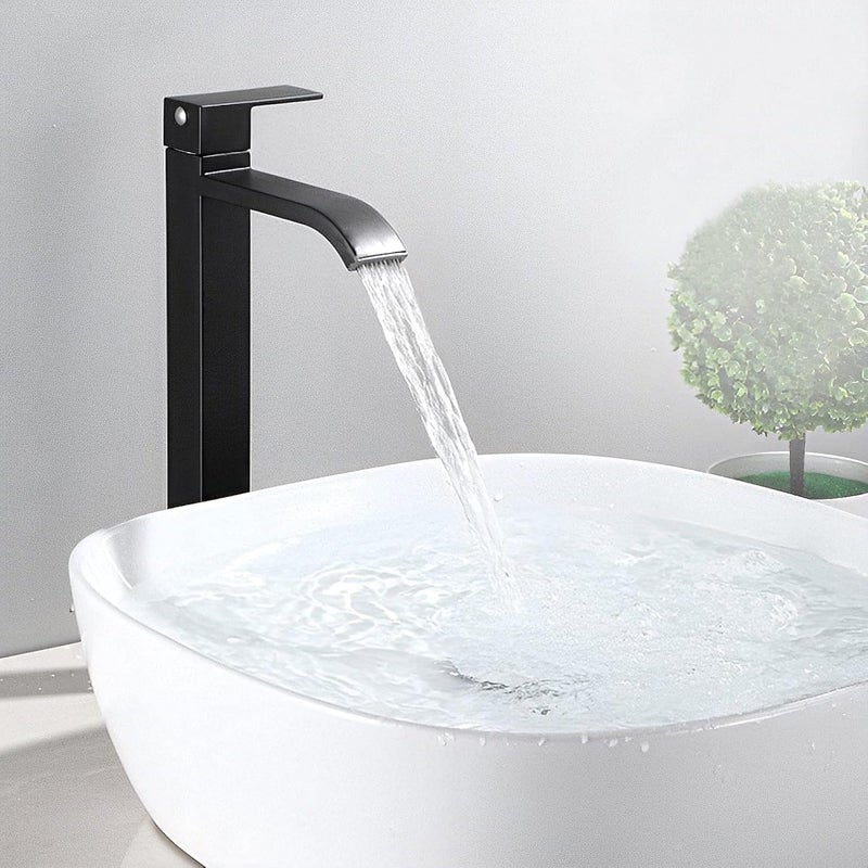 Carnival Ss-304 Extended Tall Body Basin Pillar Tap(12 Inches) For Bathroom,Washbasin (Black) - Stainless Steel, Painted - Image 2