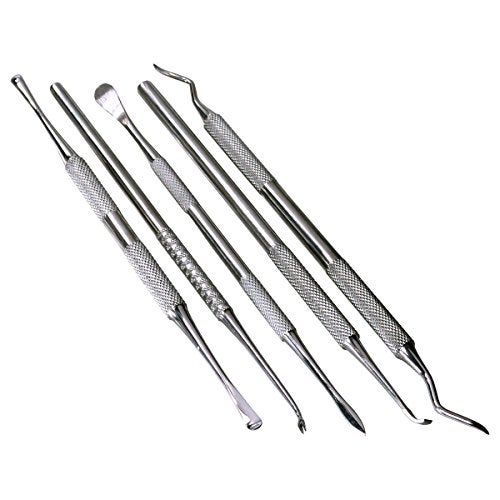 HTS 152D5 5 Pc Stainless Steel Scraper Wax & Clay Sculpting Tool Set - Image 2