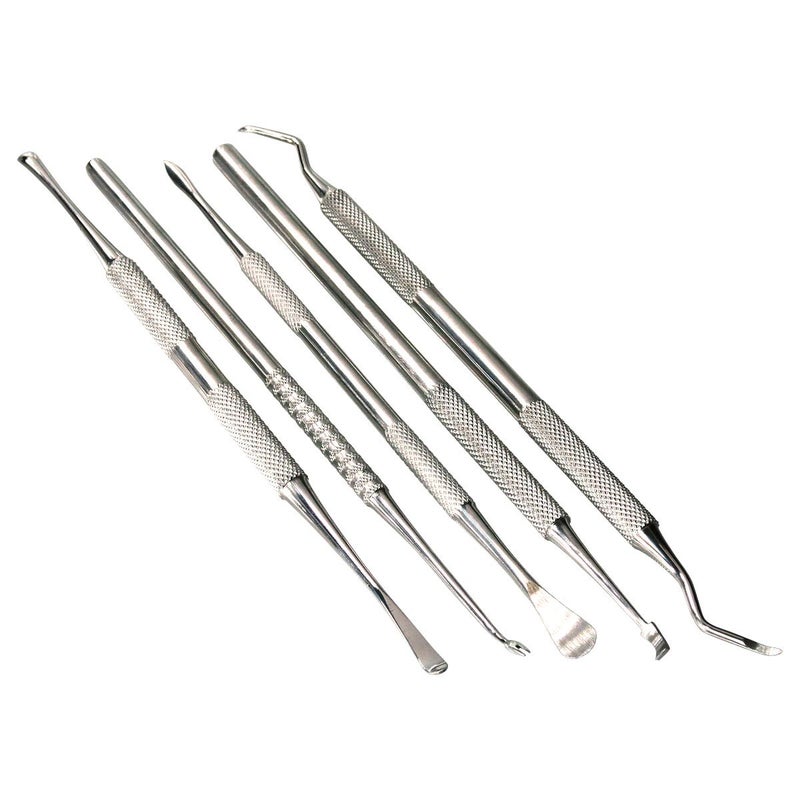 HTS 152D5 5 Pc Stainless Steel Scraper Wax & Clay Sculpting Tool Set - Image 3
