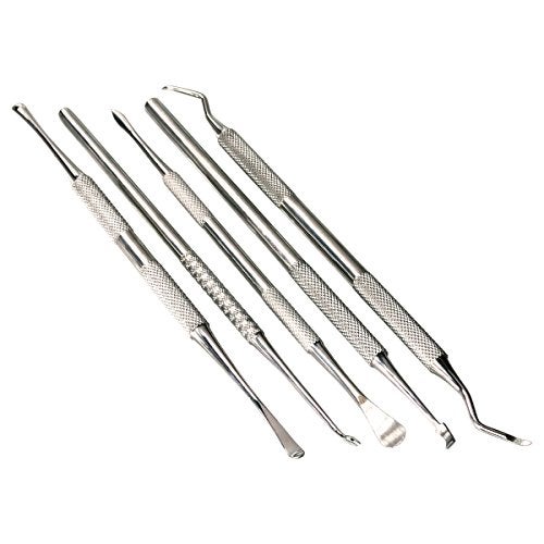HTS 152D5 5 Pc Stainless Steel Scraper Wax & Clay Sculpting Tool Set - Image 1
