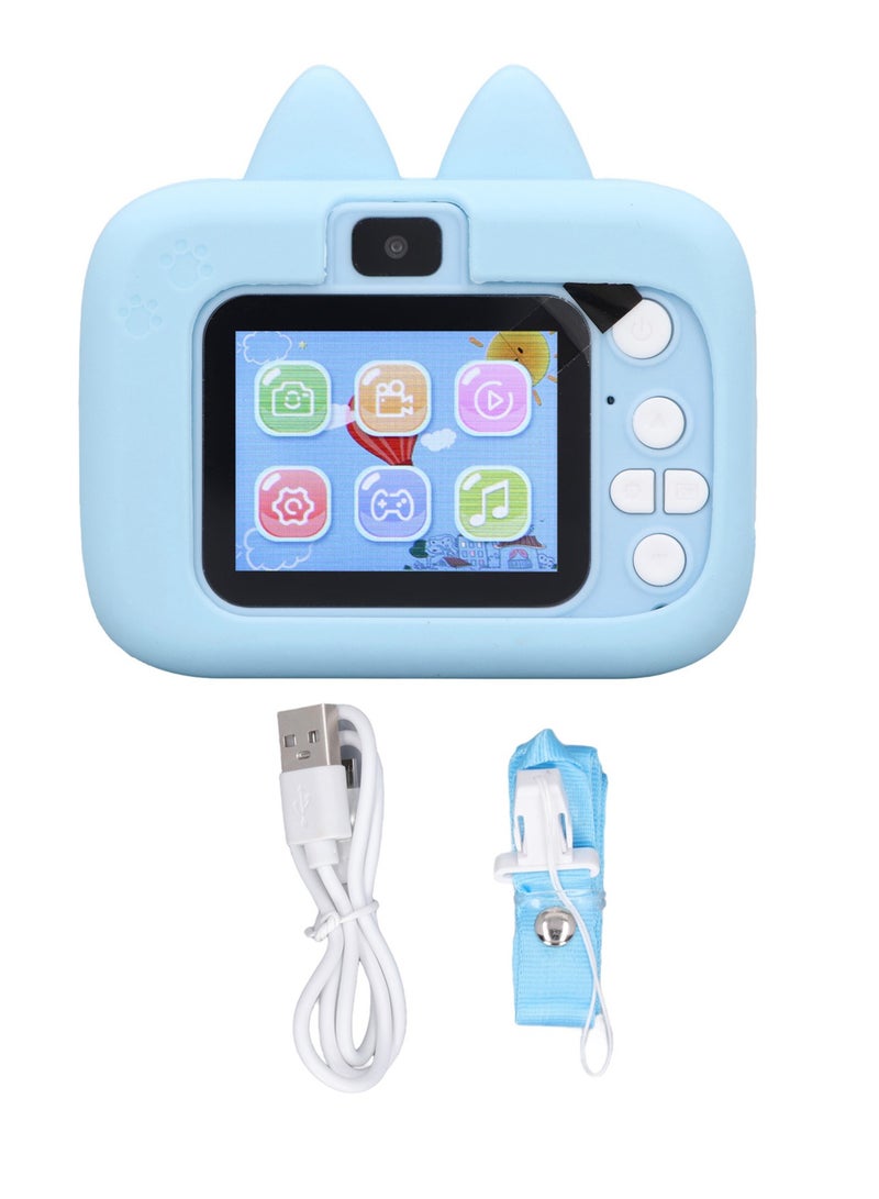Velaurs Children'S Camera Toy Multifunctional Hd Lightweight Cute Appearance Cartoon Small Camera Suitable For Boys And Girls Blue - Image 4