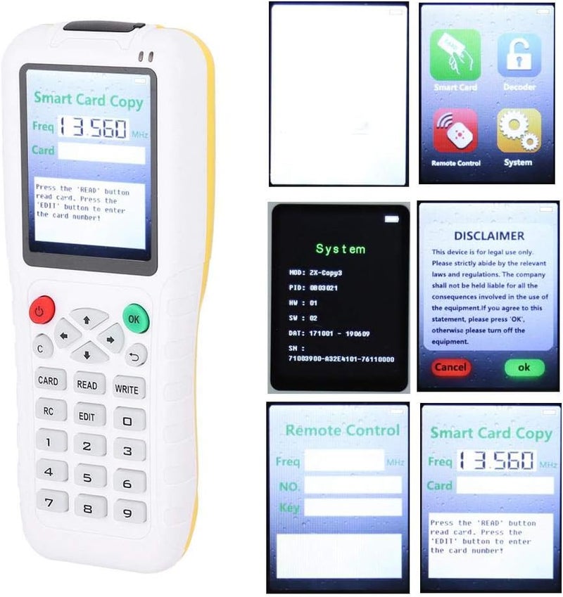 كلاراكو قارئ بطاقات IC، قارئ/كاتب بطاقات هوية محمول متعدد الترددات بواجهة USB، جهاز نسخ مفاتيح RFID مع وظيفة نسخ لاسلكي، يدعم ID/IC/MF1/125 كيلو هرتز 13.56 ميجا هرتز لأنظمة التحكم في الوصول - Image 1