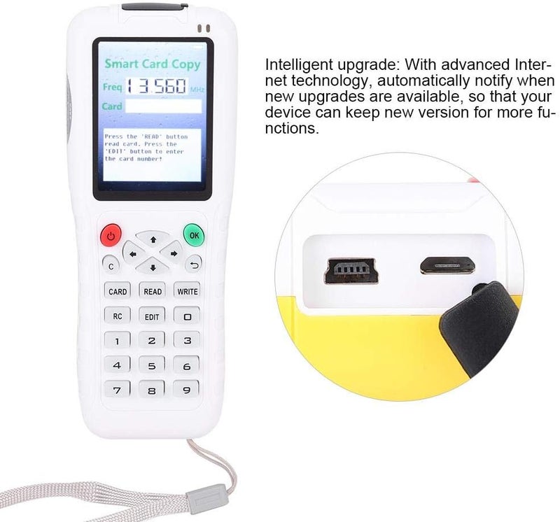 كلاراكو قارئ بطاقات IC، قارئ/كاتب بطاقات هوية محمول متعدد الترددات بواجهة USB، جهاز نسخ مفاتيح RFID مع وظيفة نسخ لاسلكي، يدعم ID/IC/MF1/125 كيلو هرتز 13.56 ميجا هرتز لأنظمة التحكم في الوصول - Image 3