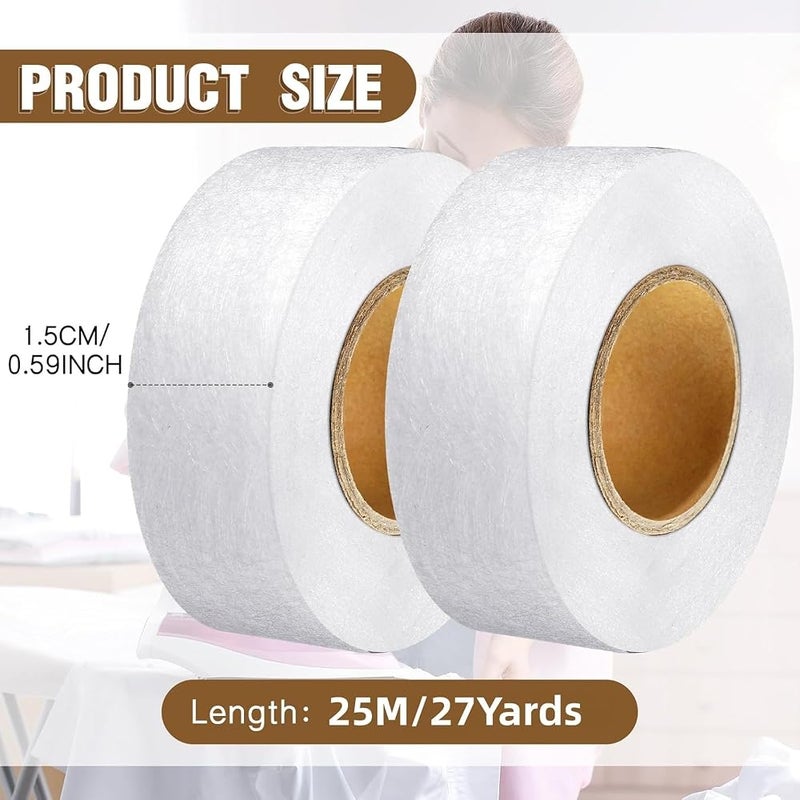 SHINEDOWN No Sew Hemming Tape, 1/2 Inch, 27 Yards Iron On Adhesive Fabric Tape for Pants and Clothes, 2 Pack Sewing Tape for Hemming, Easy to Use with Iron for Quick Fabric Fix - Image 2