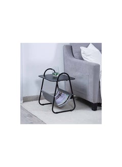 Swoon End Table With Storage Black/Grey