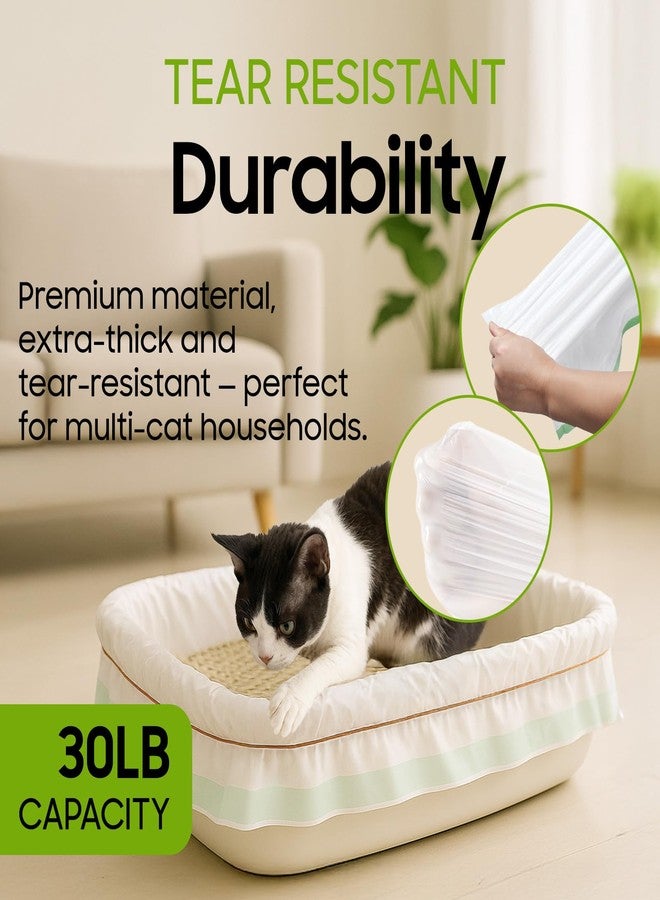 AWoHH 30 Tidy Draw-Pack Cat Litter Box Liners, Secure Fit With Rubber Band, Tear-free, Drawstring Large/Jumbo 36" x 16" Cat Litter Liner Bags For Litter Box, Firm Easy Fit, Heavy Duty - Image 2