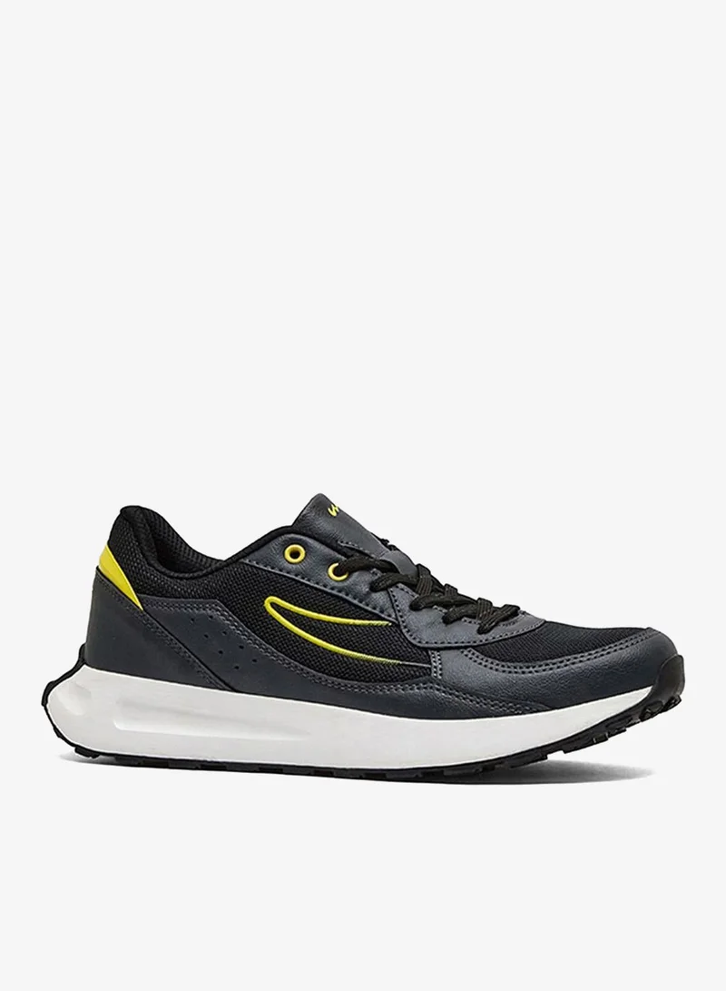 Campus Men Cable Cloud Cushion Lace-Up Sneakers-Black