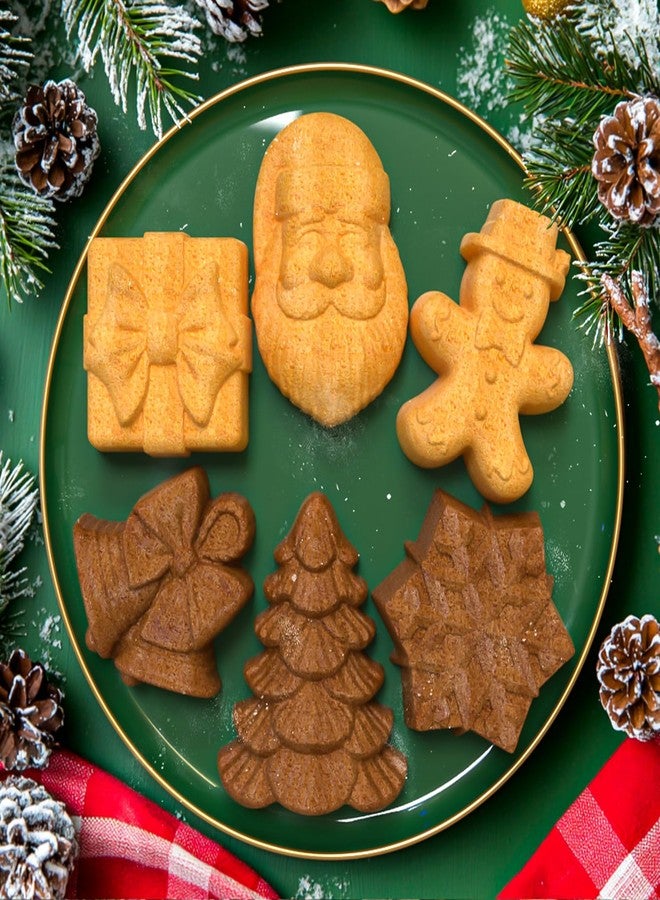 Wavlakth Christmas Silicone Molds, Large Size 3D Christmas Baking Mold with Snowflake Tree Santa Gingerbread Gift Bell Shape Mold for Cakes Cocoa Bomb Handmade Soap Chocolat Jello Candy Candles, 1 Pack - Image 4