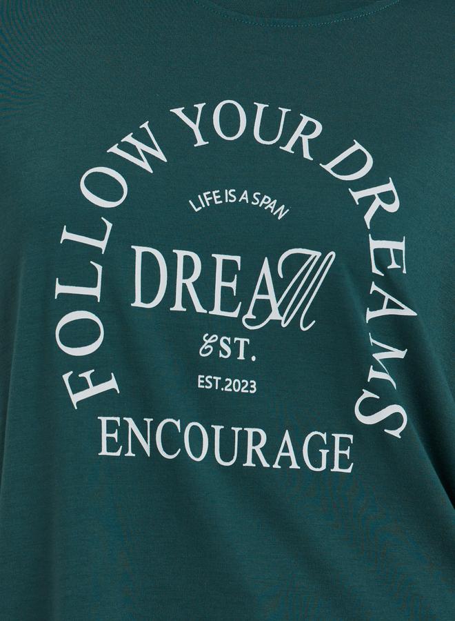 ستايلي تيشيرت واسع بطبعة كتابة - Image 3