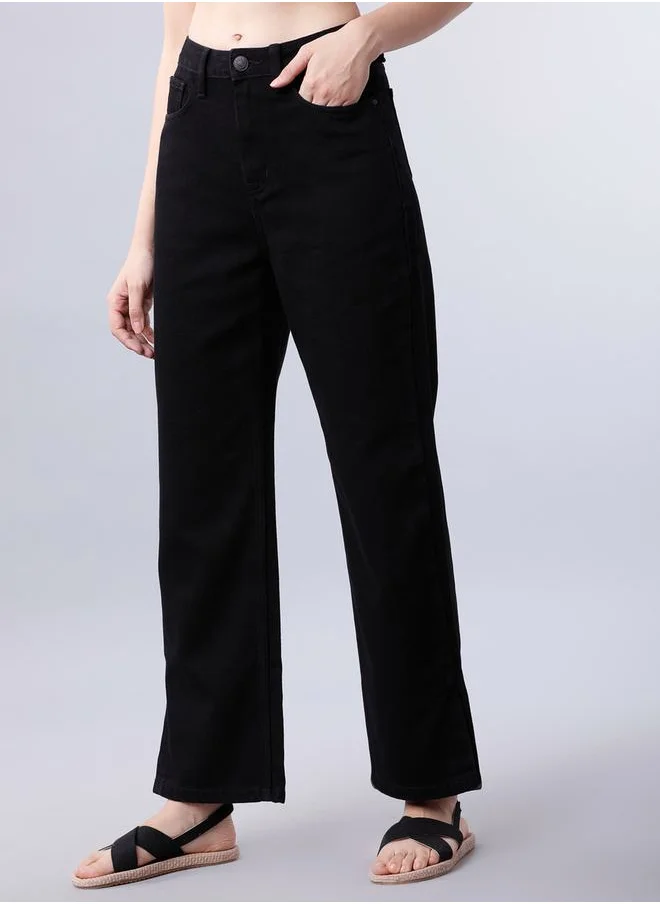 طوكيو توكيز Solid Mid Rise Straight Fit Jeans