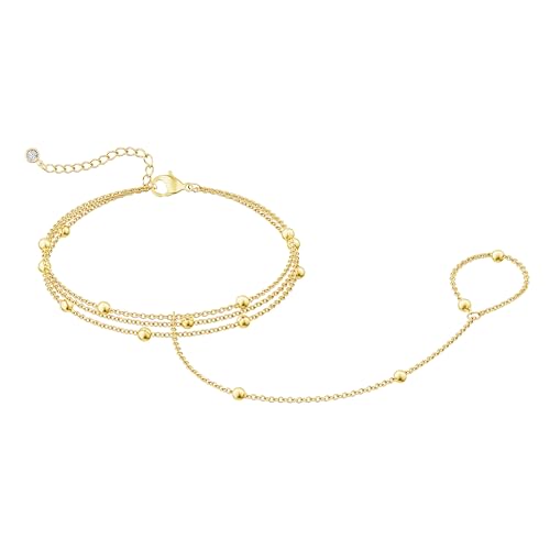 Moodear Gold Bracelet for Women Non Tarnish - Dainty Stack Hand Chain Bracelets set for Women Jewelry - Image 1