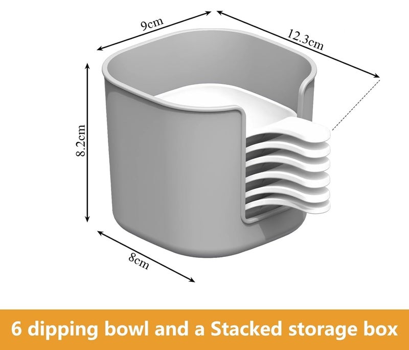 Ramkuwar Square Salad Dish Snack Dishes Reusable Dinner Dish with Storage Box Multifunction Small Plates for Salad Chips Sushi Sauce (Pack of 1) - Image 2
