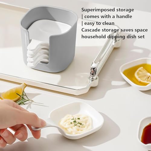 Ramkuwar Square Salad Dish Snack Dishes Reusable Dinner Dish with Storage Box Multifunction Small Plates for Salad Chips Sushi Sauce (Pack of 1) - Image 5