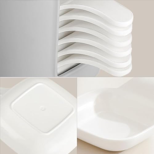 Ramkuwar Square Salad Dish Snack Dishes Reusable Dinner Dish with Storage Box Multifunction Small Plates for Salad Chips Sushi Sauce (Pack of 1) - Image 3