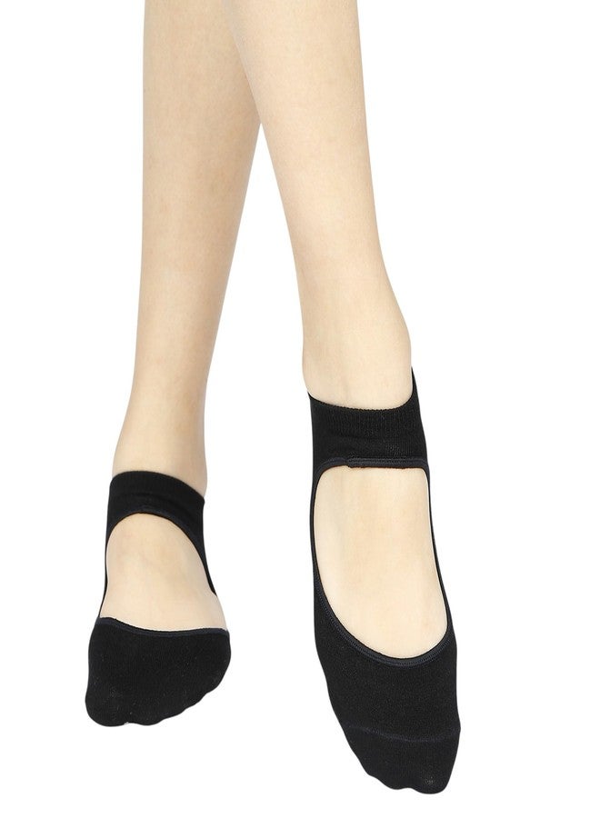 BALENZIA SocksXpress Women's Anti Bacterial Anti-Skid Yoga/Pilates/Dance/Ballet socks | Made with Bamboo and Spandex | Women Yoga socks - 2 Pair Pack- (Free Size) (Black) - Image 3