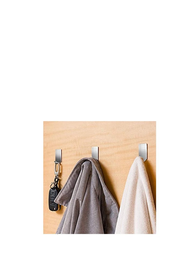 erorex Adhesive Hooks Heavy Duty Wall Hangers Hooks Waterproof Stainless Steel Towel Hanger Holder Stick on Hooks for Hanging Kitchen Bathroom Home 8 Packs - Image 3