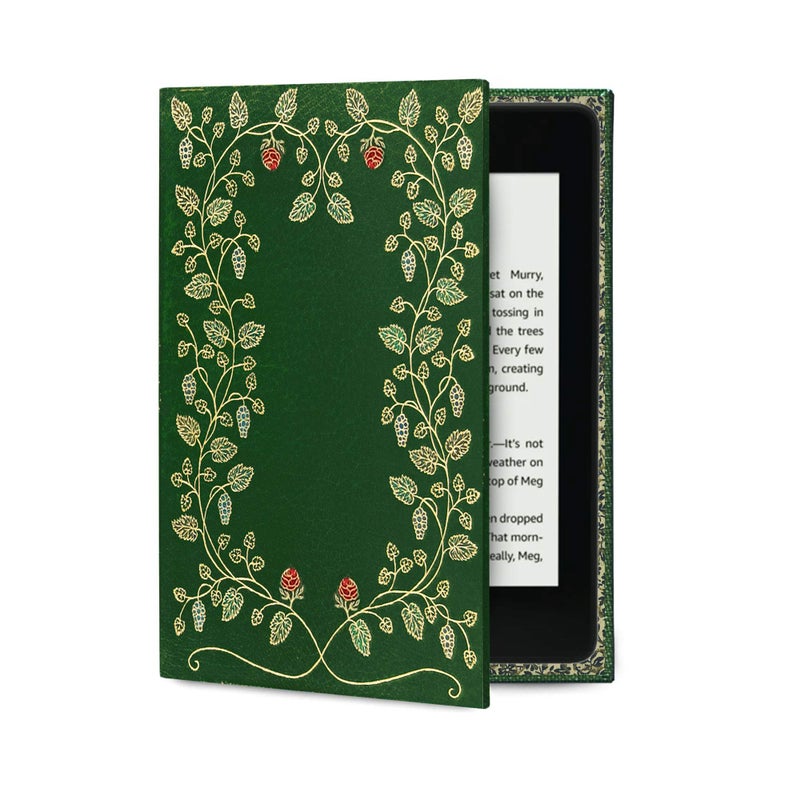 KleverCase Universal Book Cover for eReader Devices with 6 to 6.8 Inch Screen. Works with kobo, Nook, Kindle, Kindle Paperwhite, Sony, storytel and More. (Floral Green My Book) - Image 1