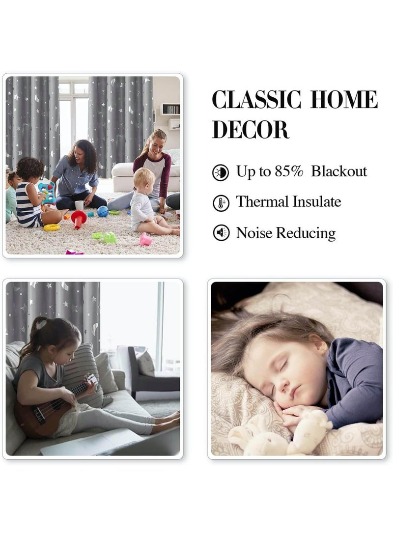 موثوقية التنبؤ ستائر تعتيم رمادية 100٪ ستائر تعتيم رمادية اللون لغرفة نوم الأطفال، ستائر ستائر ستائر نافذة ذات طابع فضائي مظلم لغرفة نوم الأطفال الرضع - Image 5