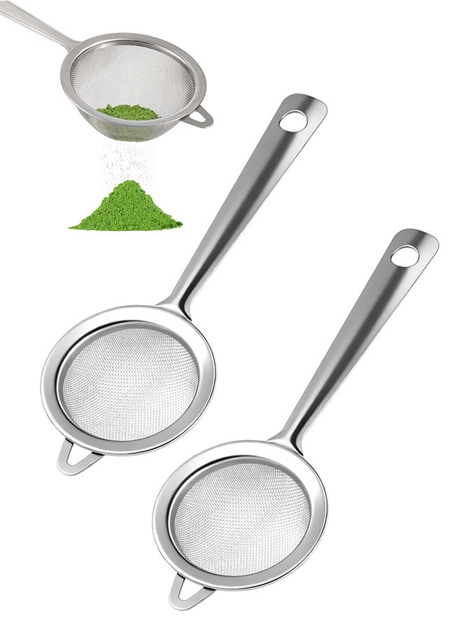 2PCS Pure Matcha Sifter, Tea Strainer, Very Fine Mesh, Stainless Steel, Eliminate Clumps In Green Tea Powder for Baking, Tea - Image 1
