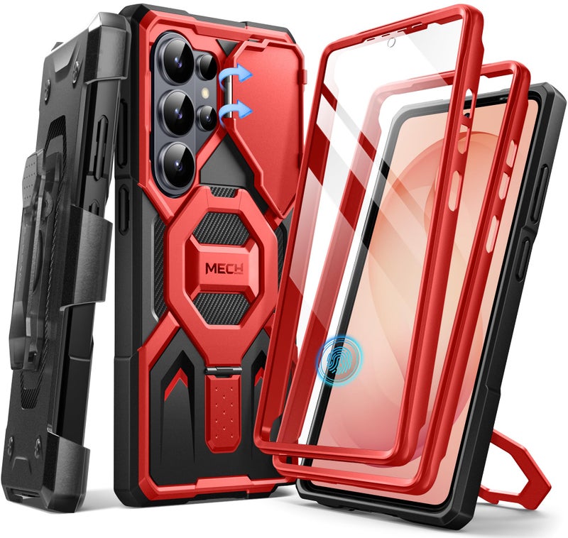TONGATE Magnetic Stand for Samsung Galaxy S26 Ultra Case, Compatible with Magsafe, [Camera Cover & 2 Front Frames][Military Drop Protection] S26 Ultra Case Built-in Screen Protector & Belt Clip, Red - Image 1