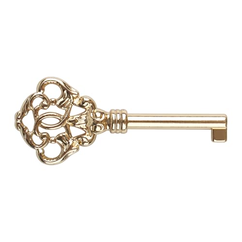 VIDABTE KYF-2 Solid Brass Reproduction Skeleton Key,Antique Brass Skeleton Key fits Most of Sligh, Pearl, Colonial and Seth Thomas Clocks - Fancy, Vintage and Old Furniture (1 pcs) - Image 4