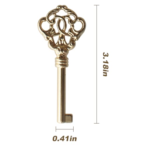 VIDABTE KYF-2 Solid Brass Reproduction Skeleton Key,Antique Brass Skeleton Key fits Most of Sligh, Pearl, Colonial and Seth Thomas Clocks - Fancy, Vintage and Old Furniture (1 pcs) - Image 2