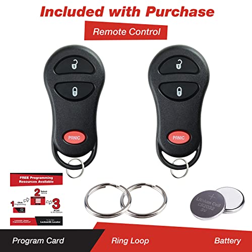 KeylessOption Keyless Entry Remote Control Car Key Fob Replacement for 56045497 (Pack of 2) - Image 2
