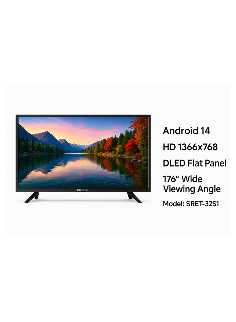 SREEN Sreen 32" smart frameless LED, HD, Smart, Android 14- SRET-32S1  - Image 4