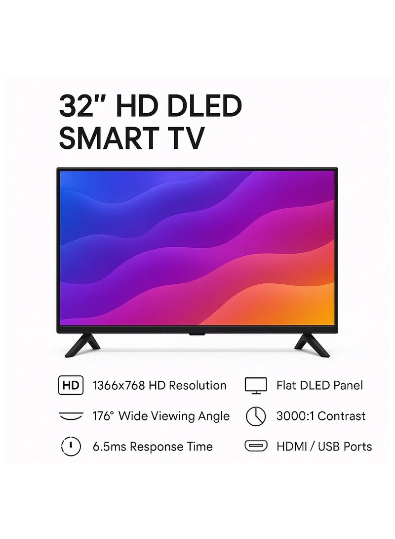 سرين شاشة سرين ٣٢ بوصة LED ‏(الموديل: SRET-32S1)، HD Ready ‏(1366 × 768) ، مزودة بمنافذ HDMI وUSB، تصميم نحيف - Image 3