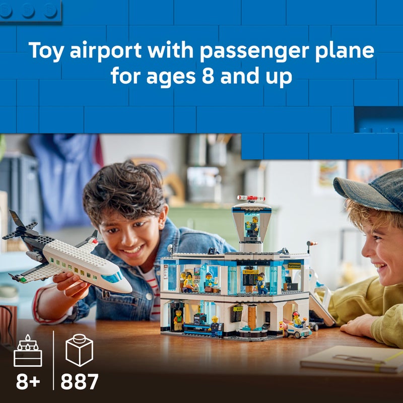 LEGO City Airport with Airplane - Toy Model Airport Set - 60502  (Age 8+, 887 Pieces) - Image 3